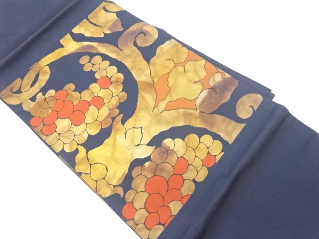 リサイクル　引箔葡萄唐草模様織出し名古屋帯